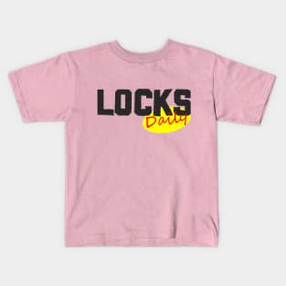 Locks Daily Logo in Black Kids T-Shirt